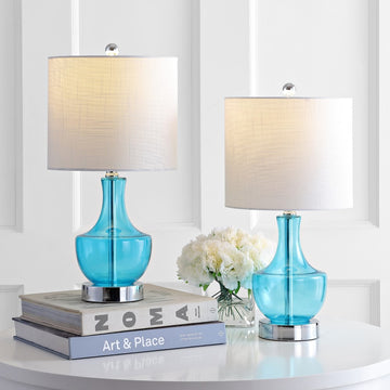 Colette 20" Mini Glass LED Table Lamp - JONATHAN Y